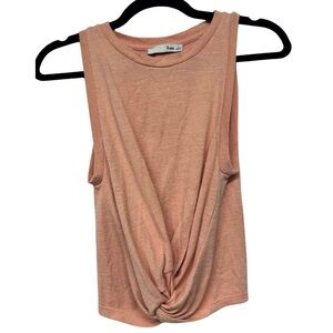 Aritzia Wilfred Peach Twist Knot Sleeveless Crew Neck Crop Tank Top Size Small